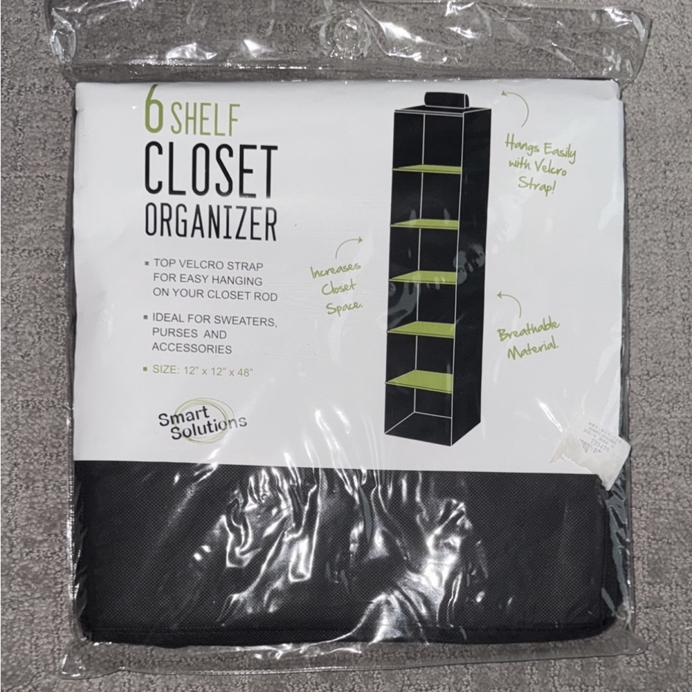 Smart Solutions Black & Green 6 Shelf Closet Organizer